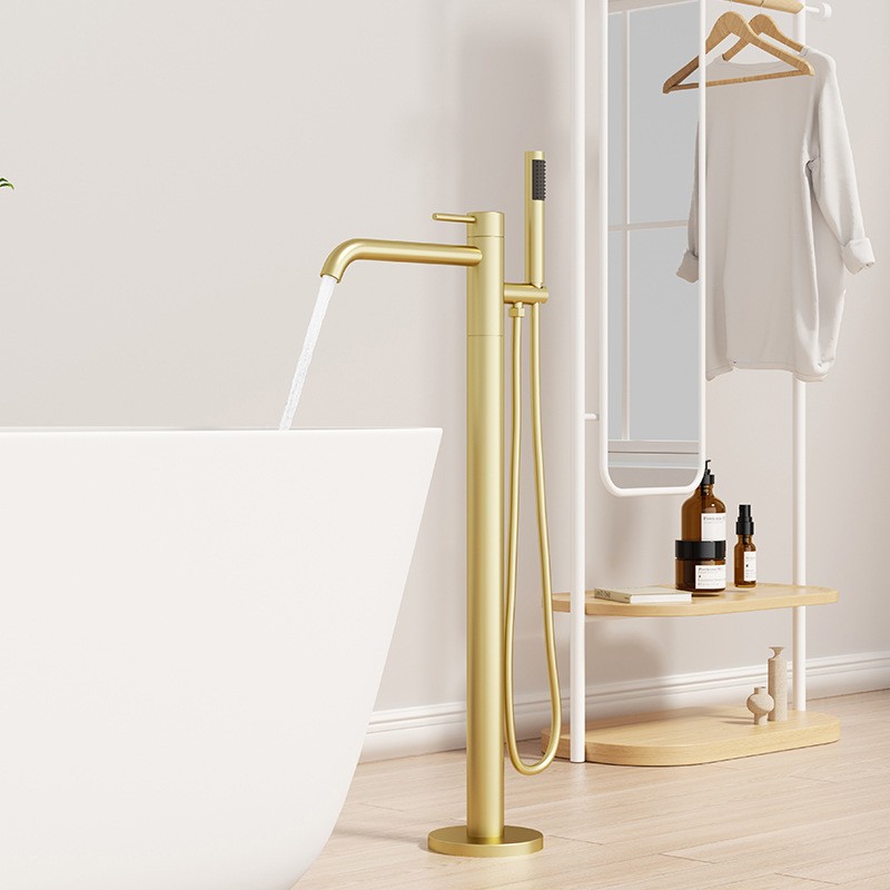 Modern Gold Freestanding Bathtub Faucet