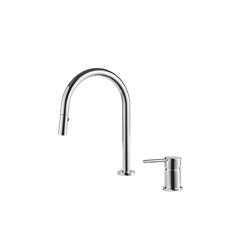 Brass split pull faucet