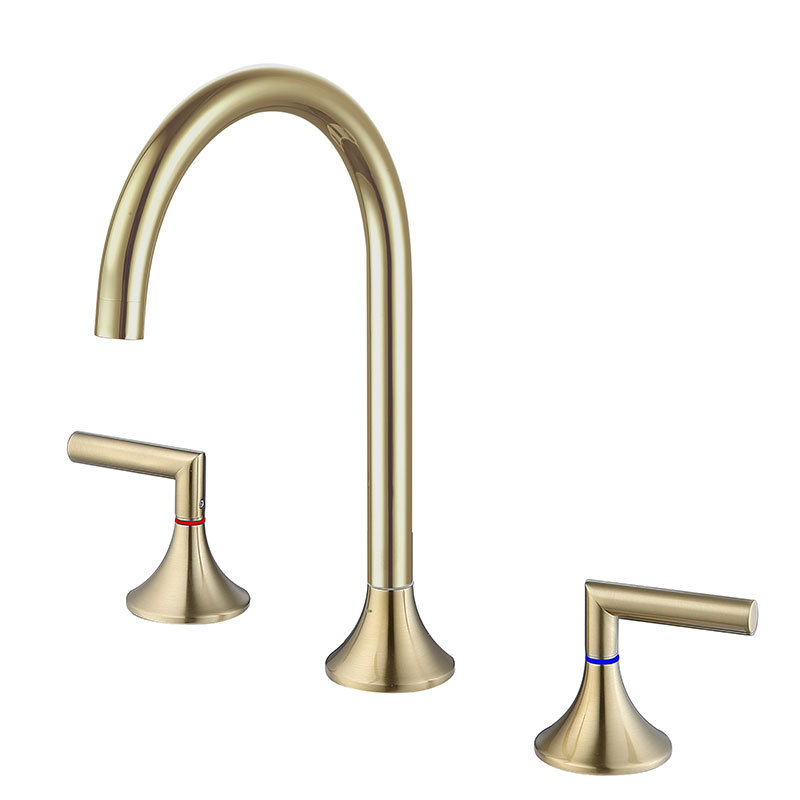Three hole split 8-inch hot and cold three piece set basin faucet