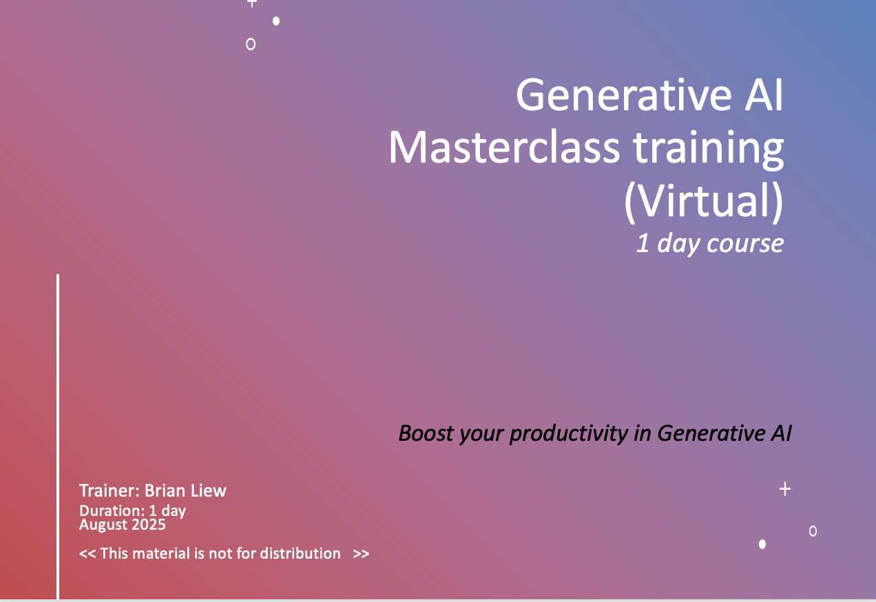 Generative AI Masterclass Training (Virtual)