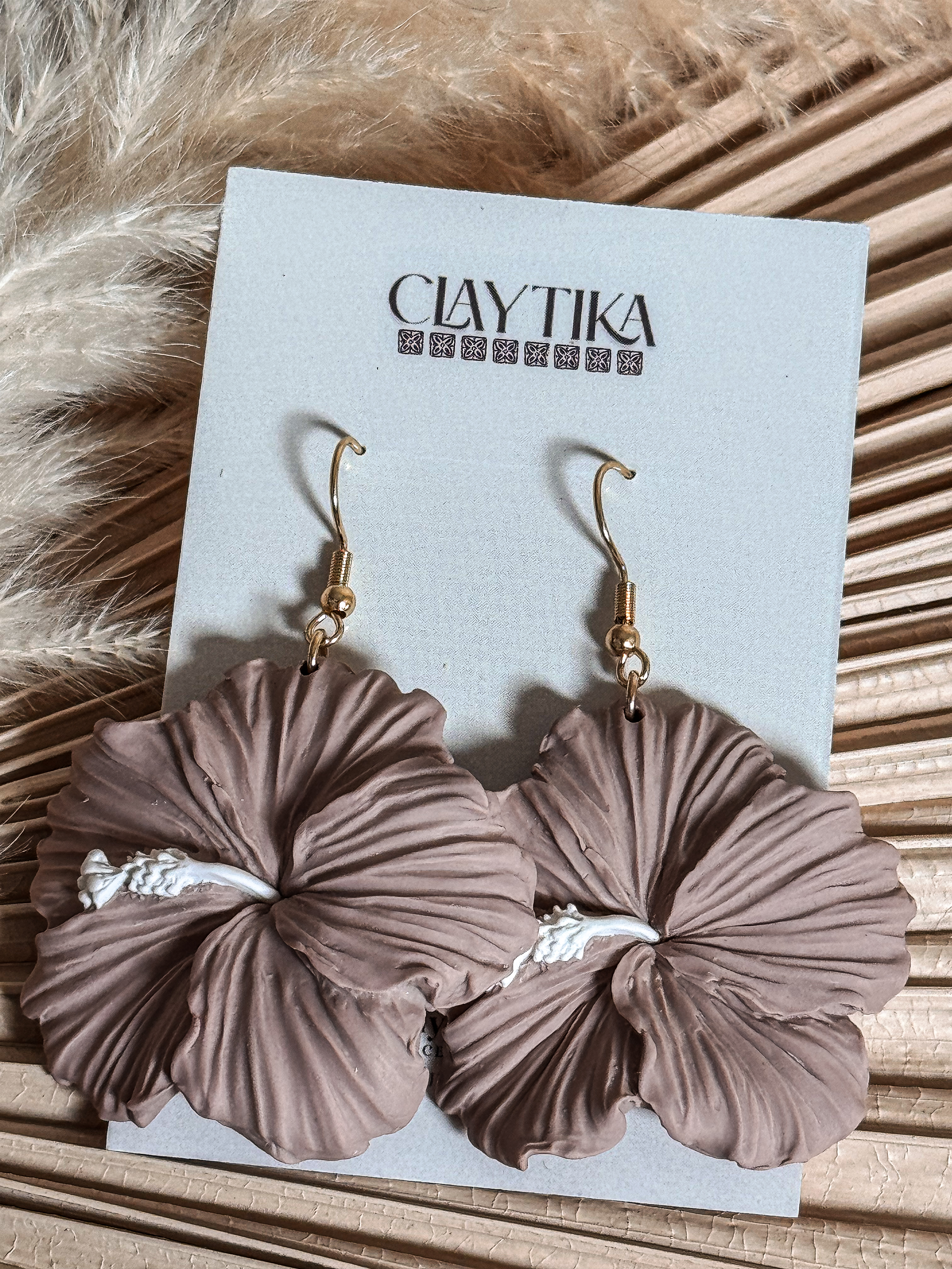 Almond Rose Hibiscus Earrings