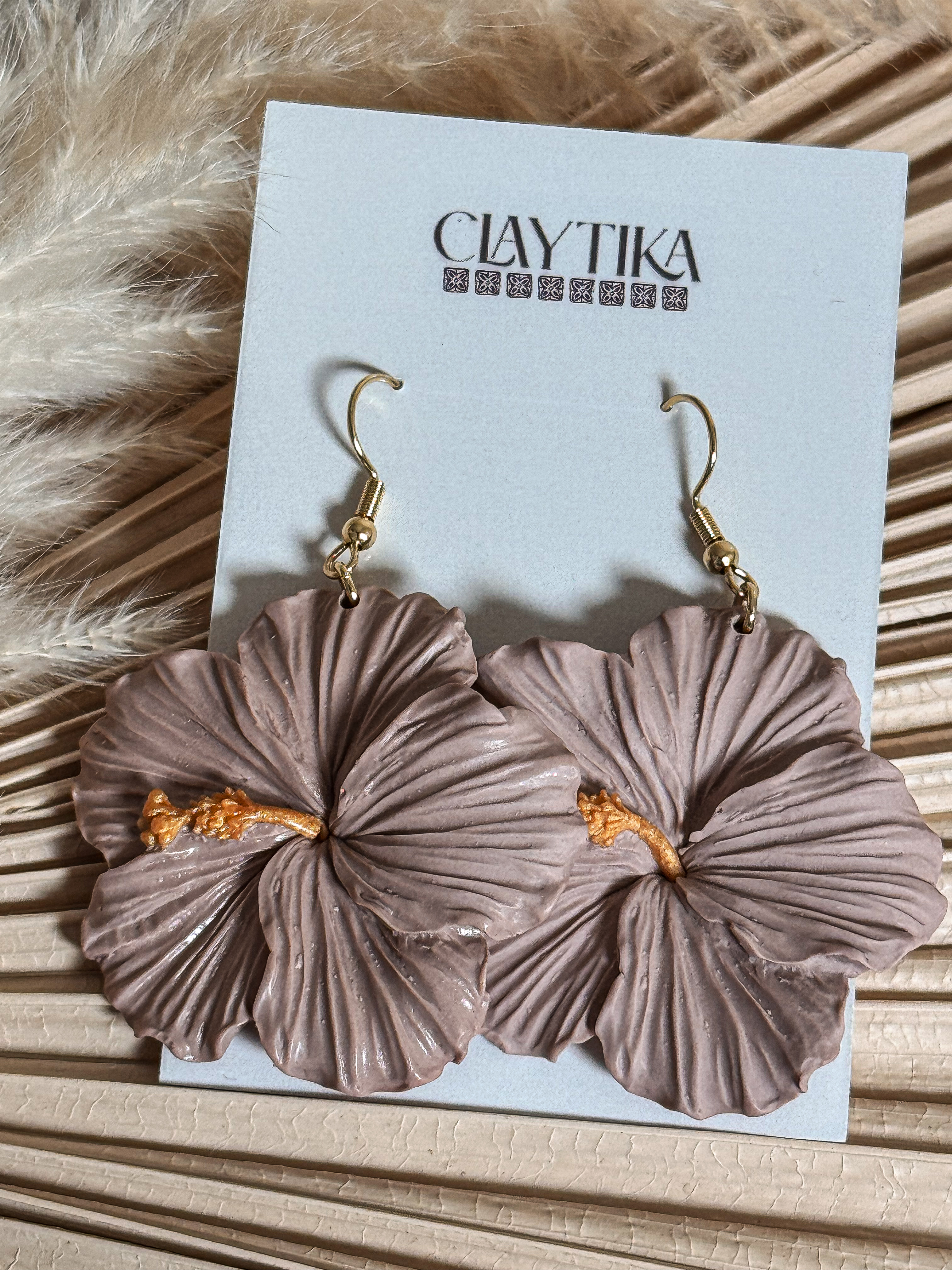 Almond Rose Hibiscus Earrings