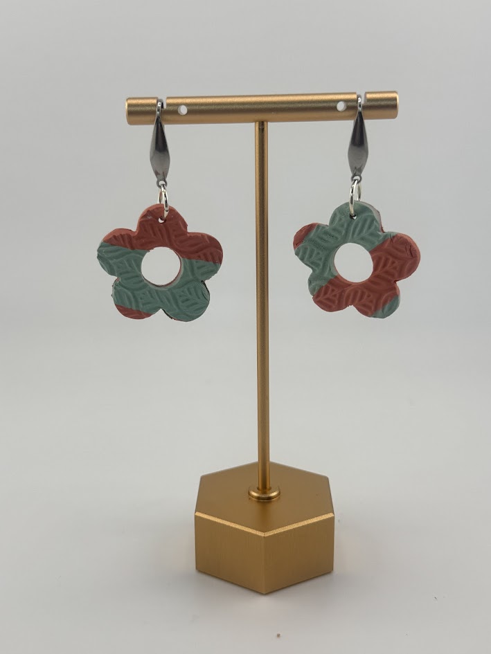 Floral Patterned Dangle Earrings