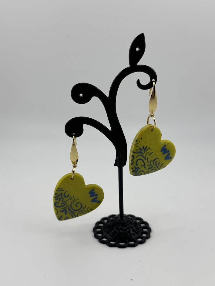 Heart-Shaped West Virginia Decorative Earrings