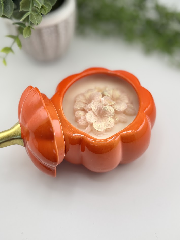 Pumpkin Shaped Ceramic Jar