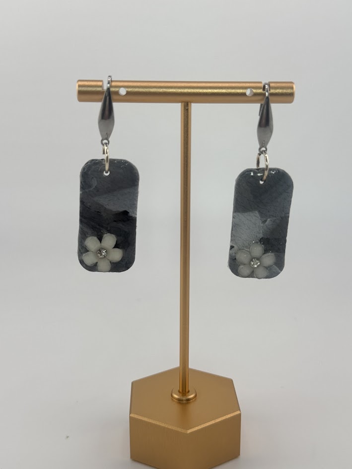 Handmade Floral Resin Earrings