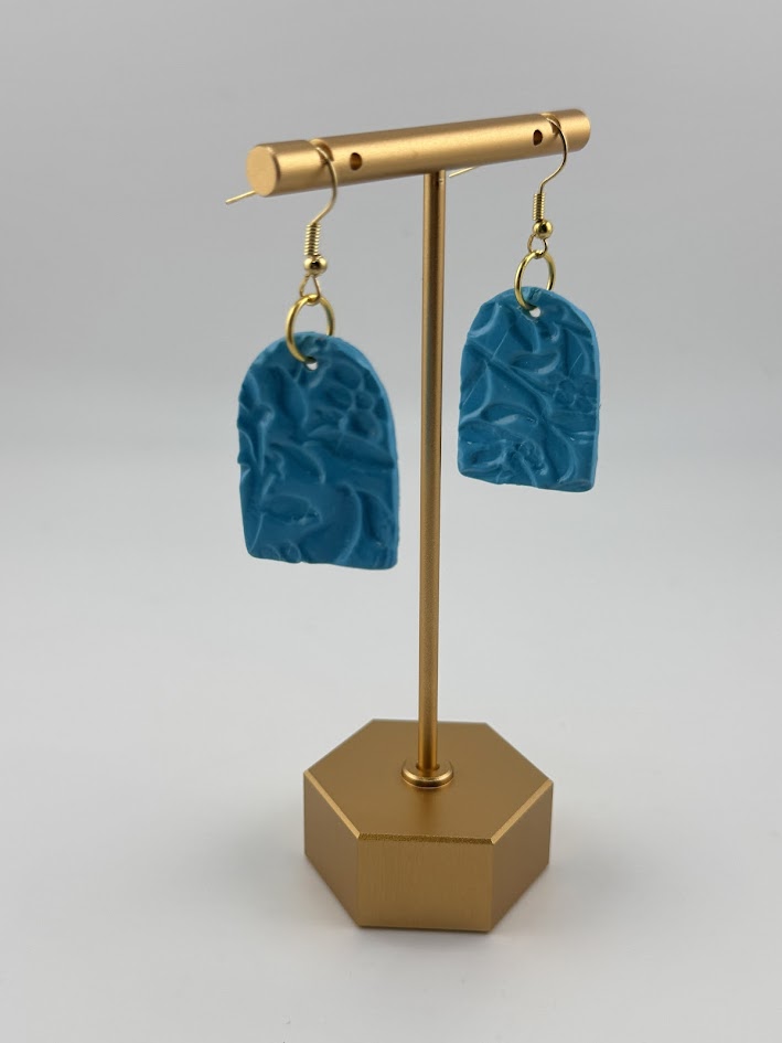 Handmade Blue Polymer Clay Earrings