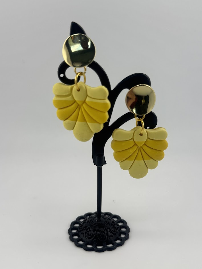 Yellow Petal Drop Earrings