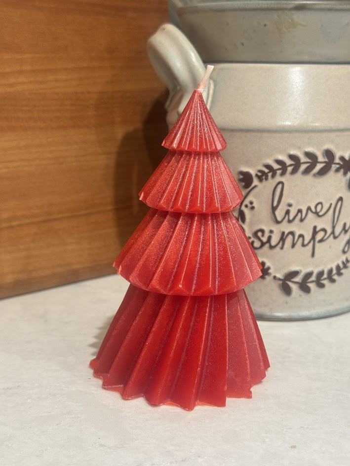 Red Christmas Tree Candle