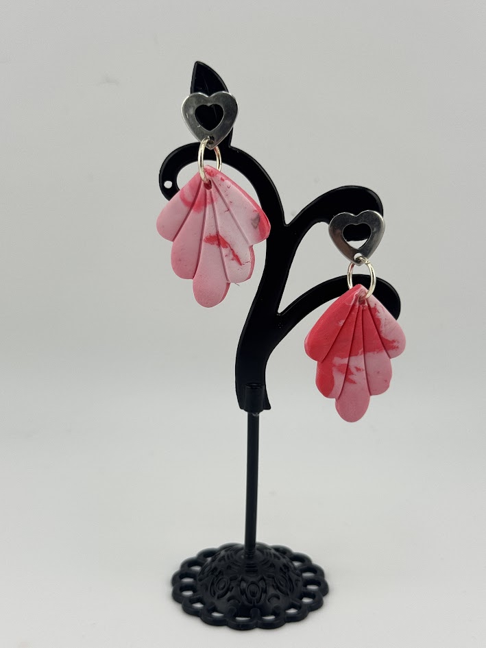 Handmade Pink Petal Earrings