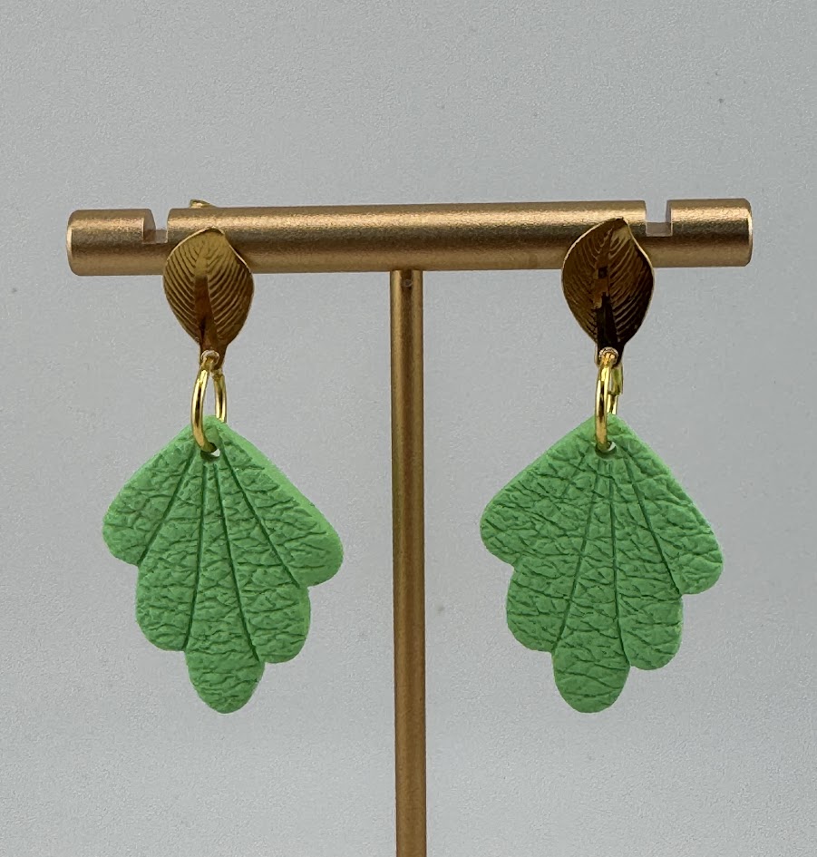 Green Leaf Earrings