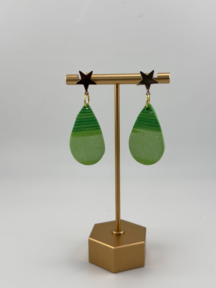 Green Teardrop Earrings