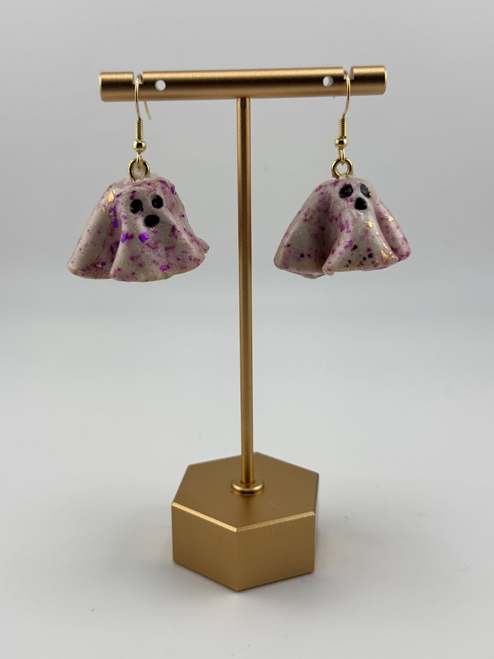 Handmade 3D Ghost Earrings