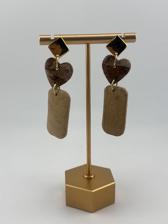 Handmade Heart Dangle Earrings