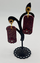 Handcrafted Burgundy Polymer Clay Earrings
