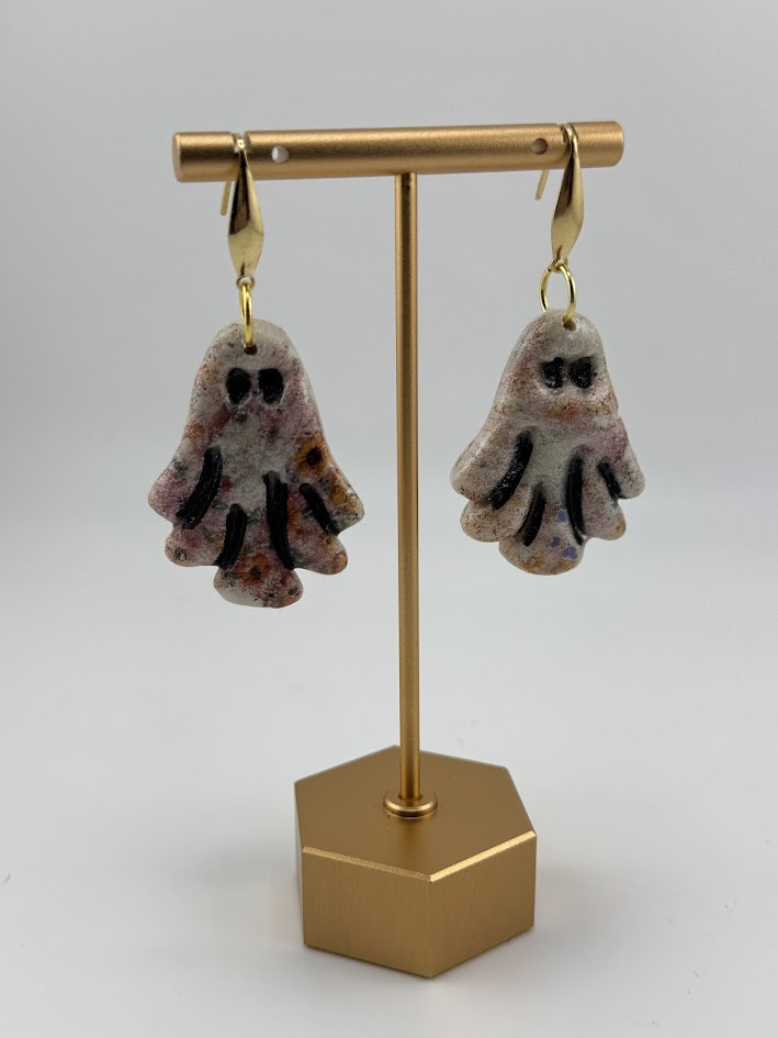 Handmade Flower Ghost Earrings
