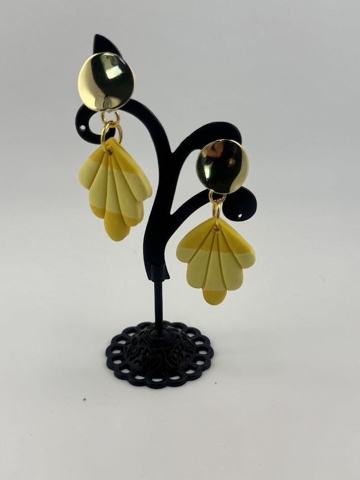 Yellow Petal Drop Earrings