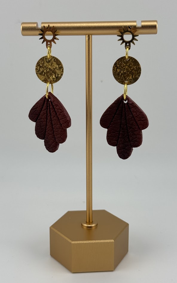 Handmade Maroon Drop Earrings