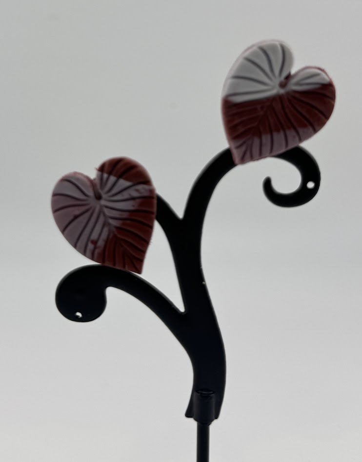 Decorative Heart-Leaf Earrings