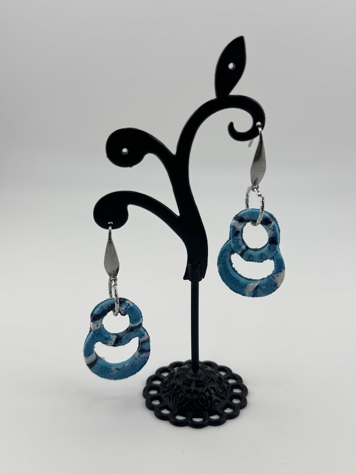 Handmade Blue Dangle Earrings