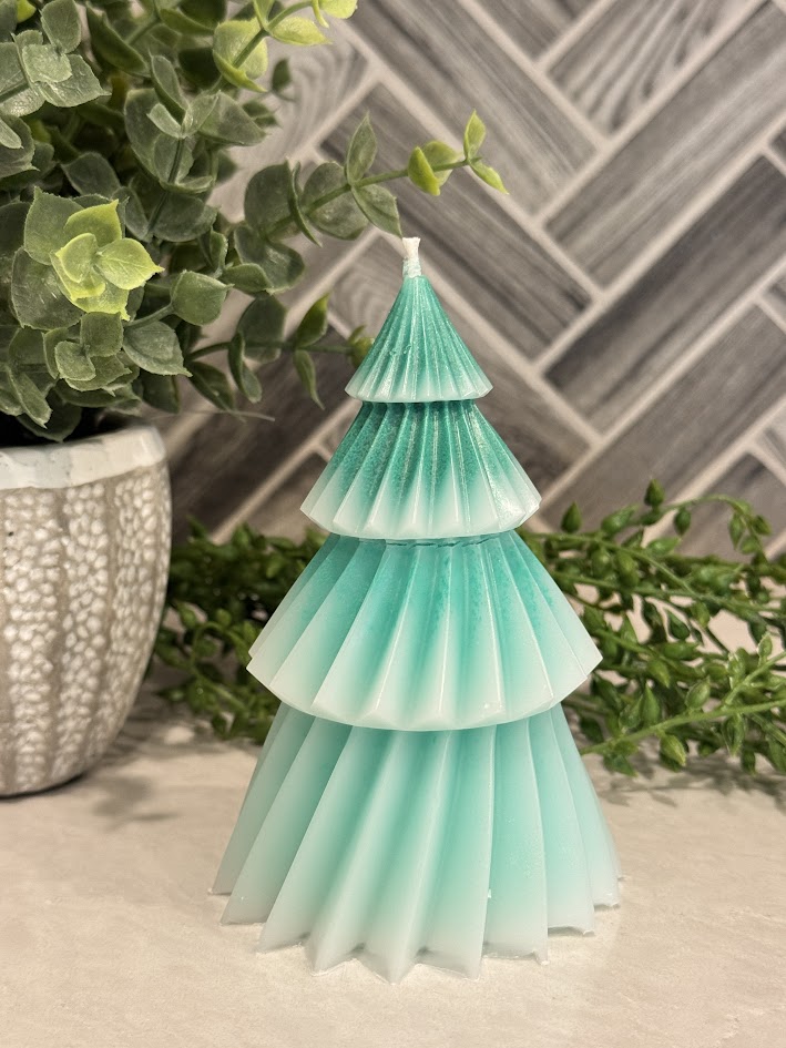 Christmas tree-shaped candle