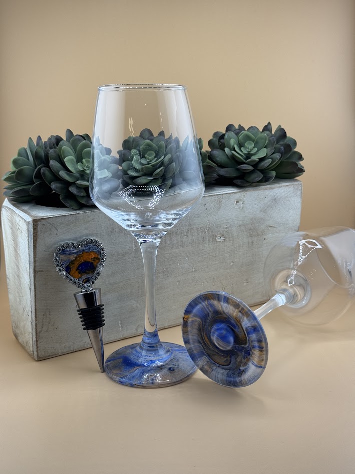 Hand-Painted Wine Glass