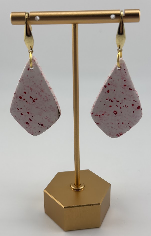 Pink Speckled Geometric Earrings