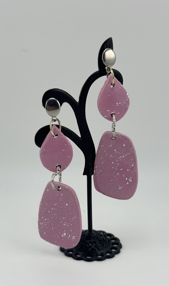 Handmade Pink Resin Earrings