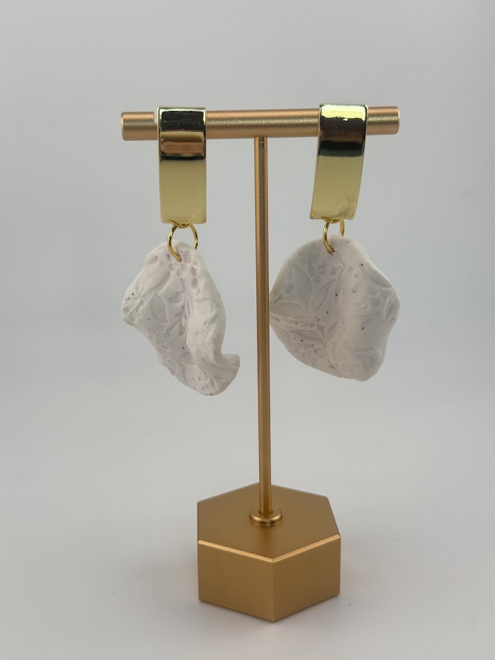 Handcrafted White Marble Earrings