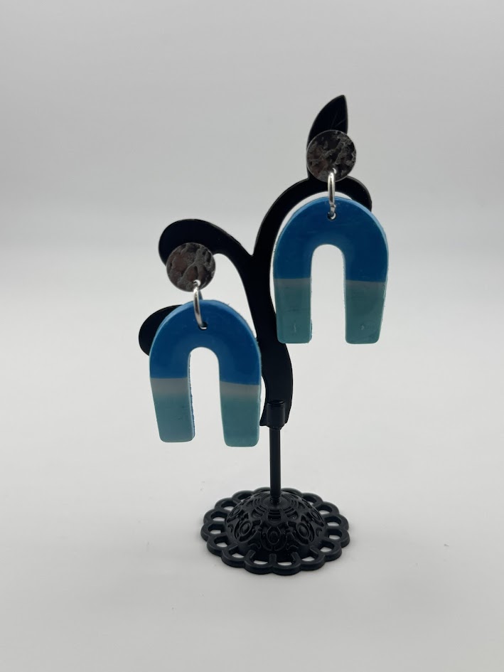 Blue Gradient Arch Earrings
