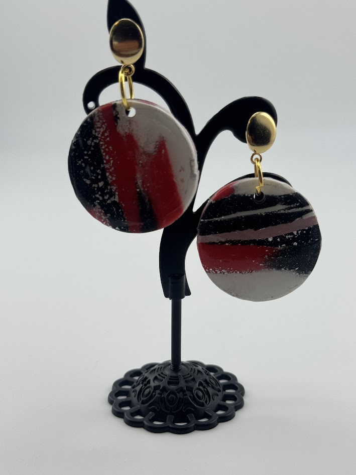 Handmade Abstract Round Earrings
