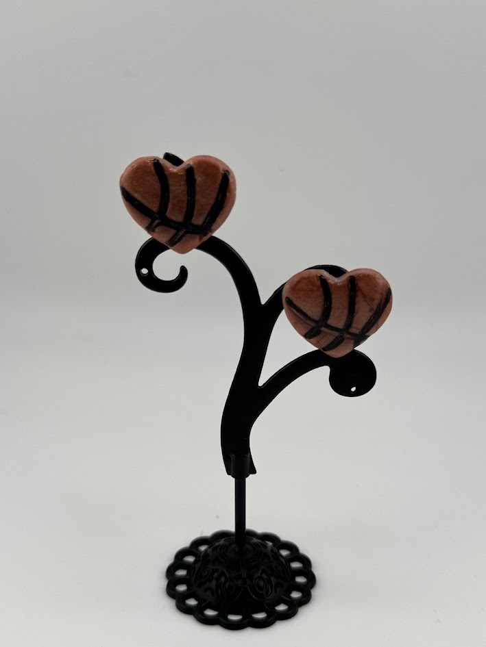 Basketball Heart Earrings