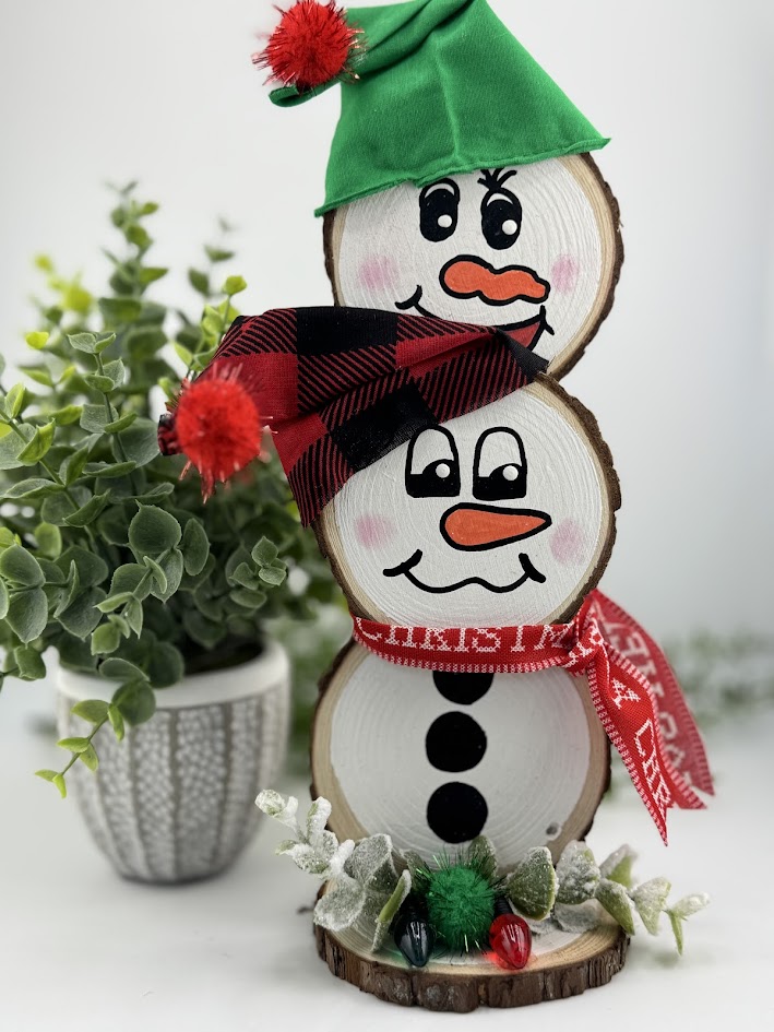 Handmade Wooden Snowman Decoration
