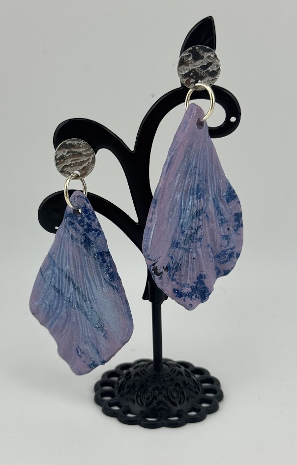 Handcrafted Purple Rain Petal Earrings
