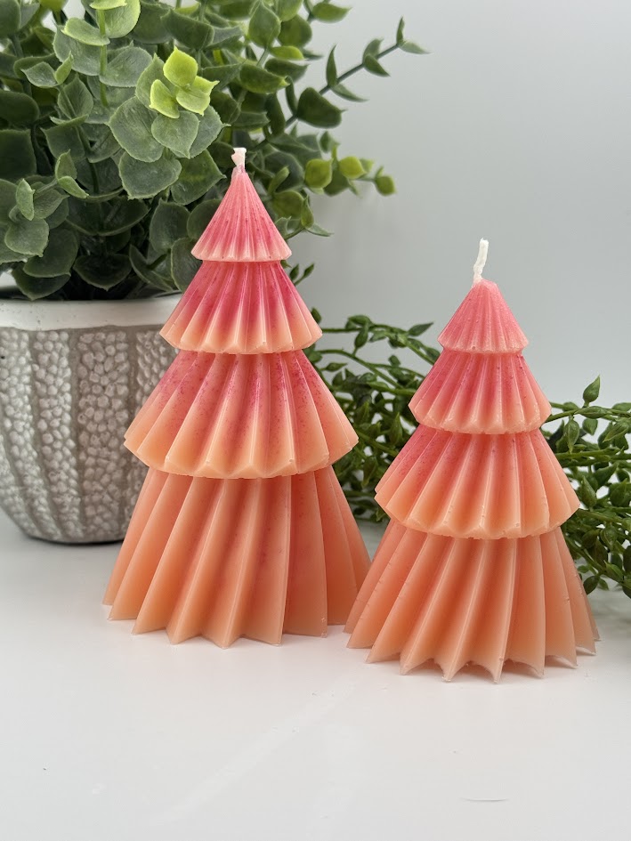 Set of Christmas Tree Shaped Candles