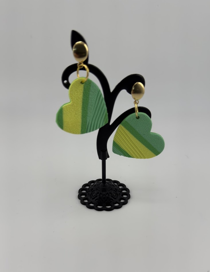 Green Heart-Shaped Earrings