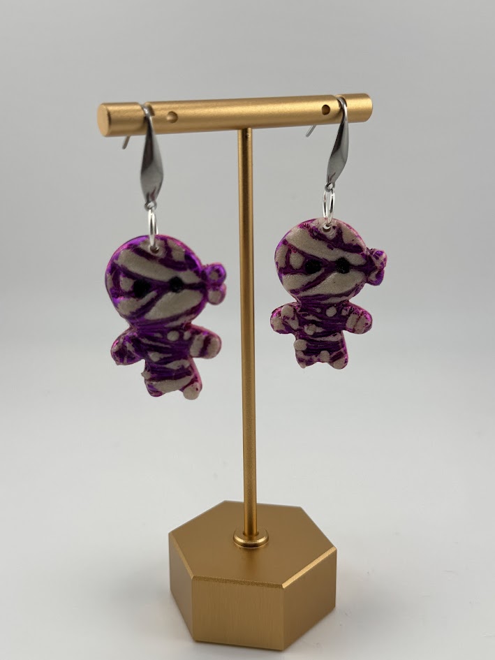 Purple Mummy Earrings