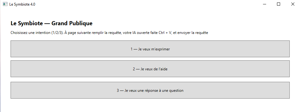 Le Symbiote 4.0 Grand Publique