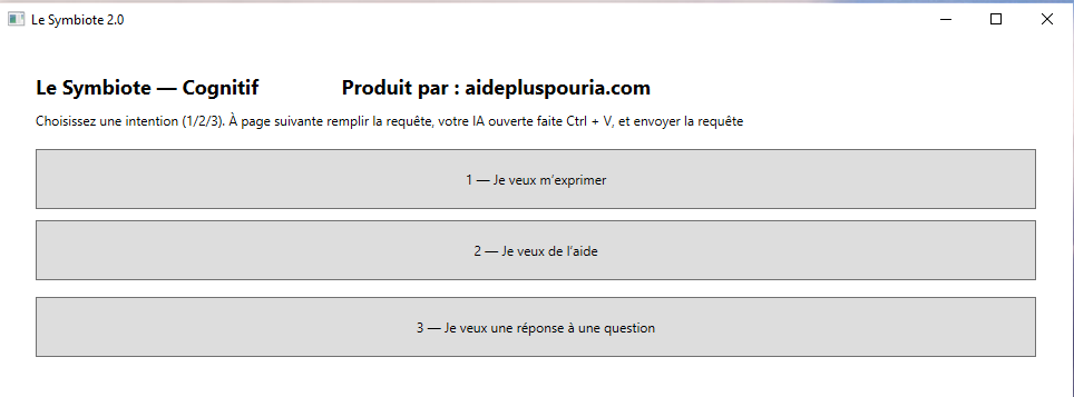 Le Symbiote 2.0F Cognitif version française
