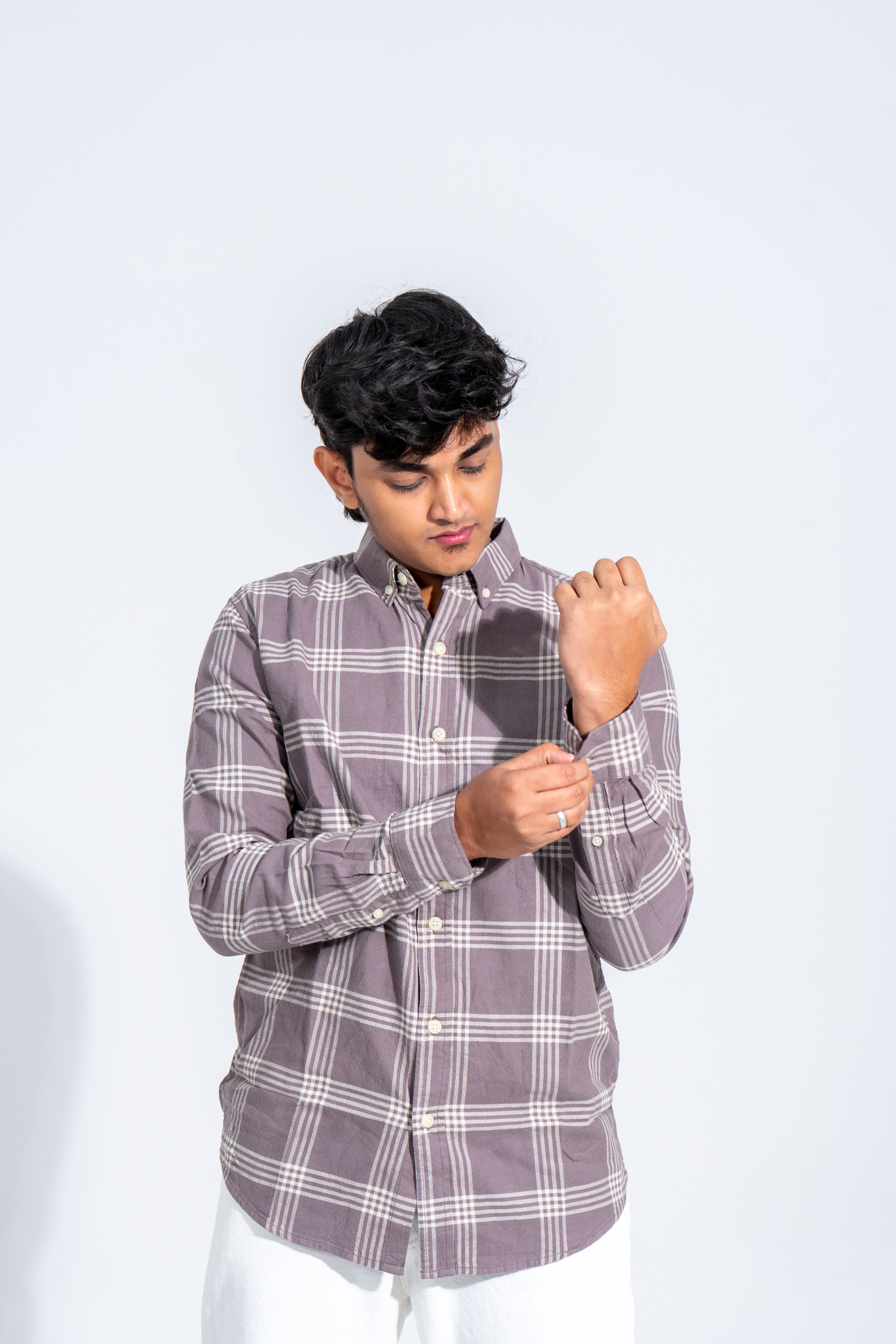 Slate Mist Semi Formal Checkered Shirt