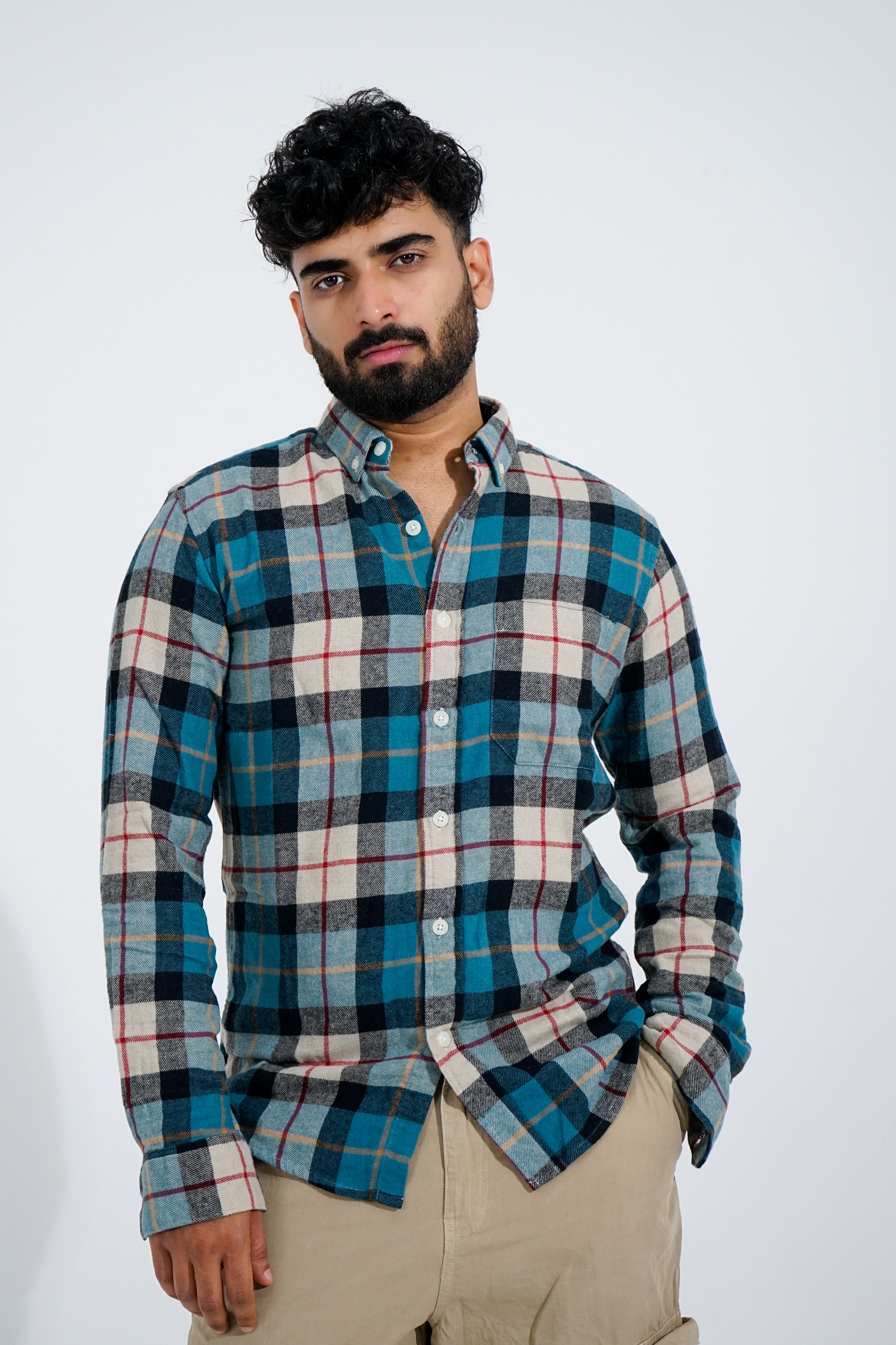 Teal Sand Classic Check Shirt