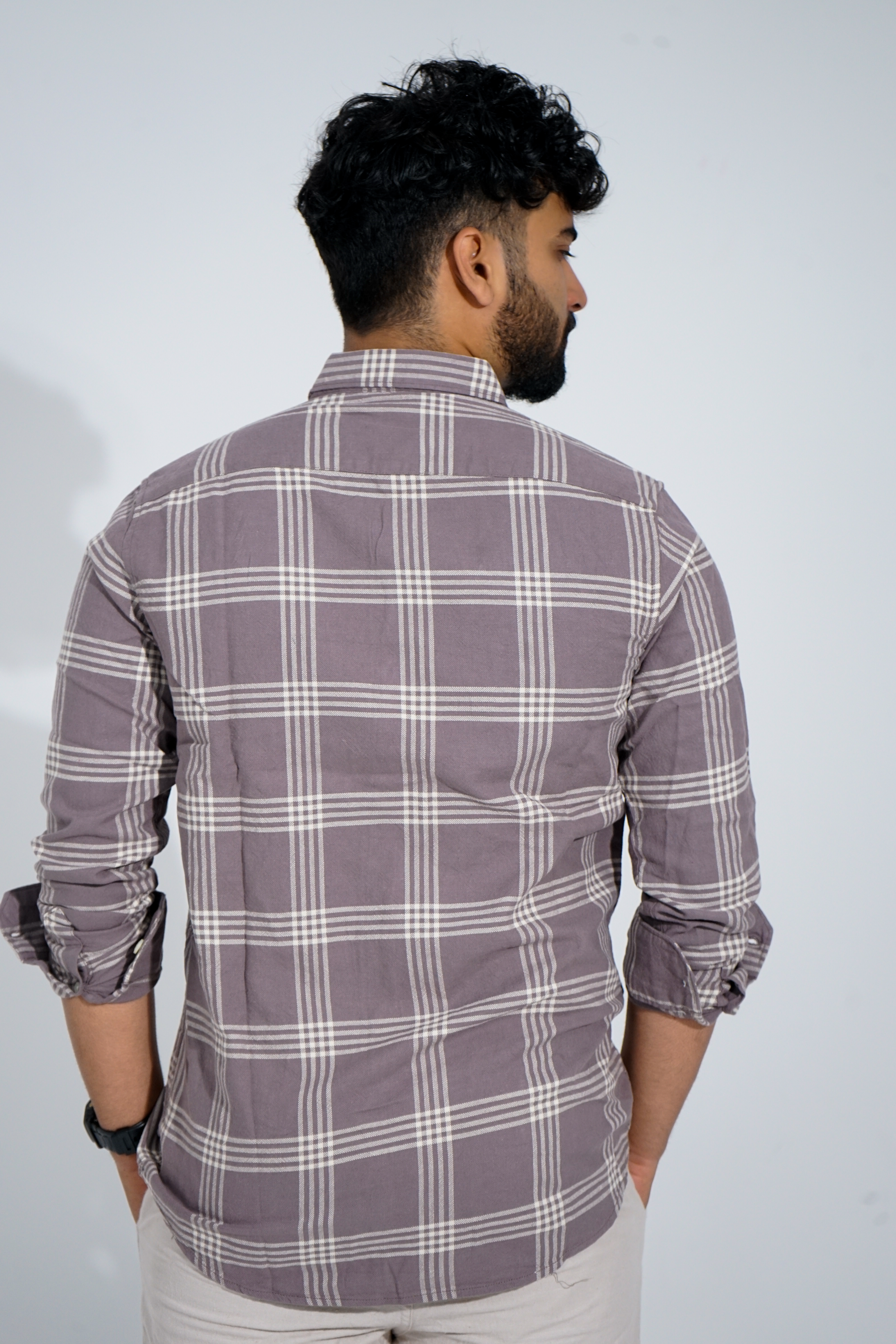 Slate Mist Semi Formal Checkered Shirt