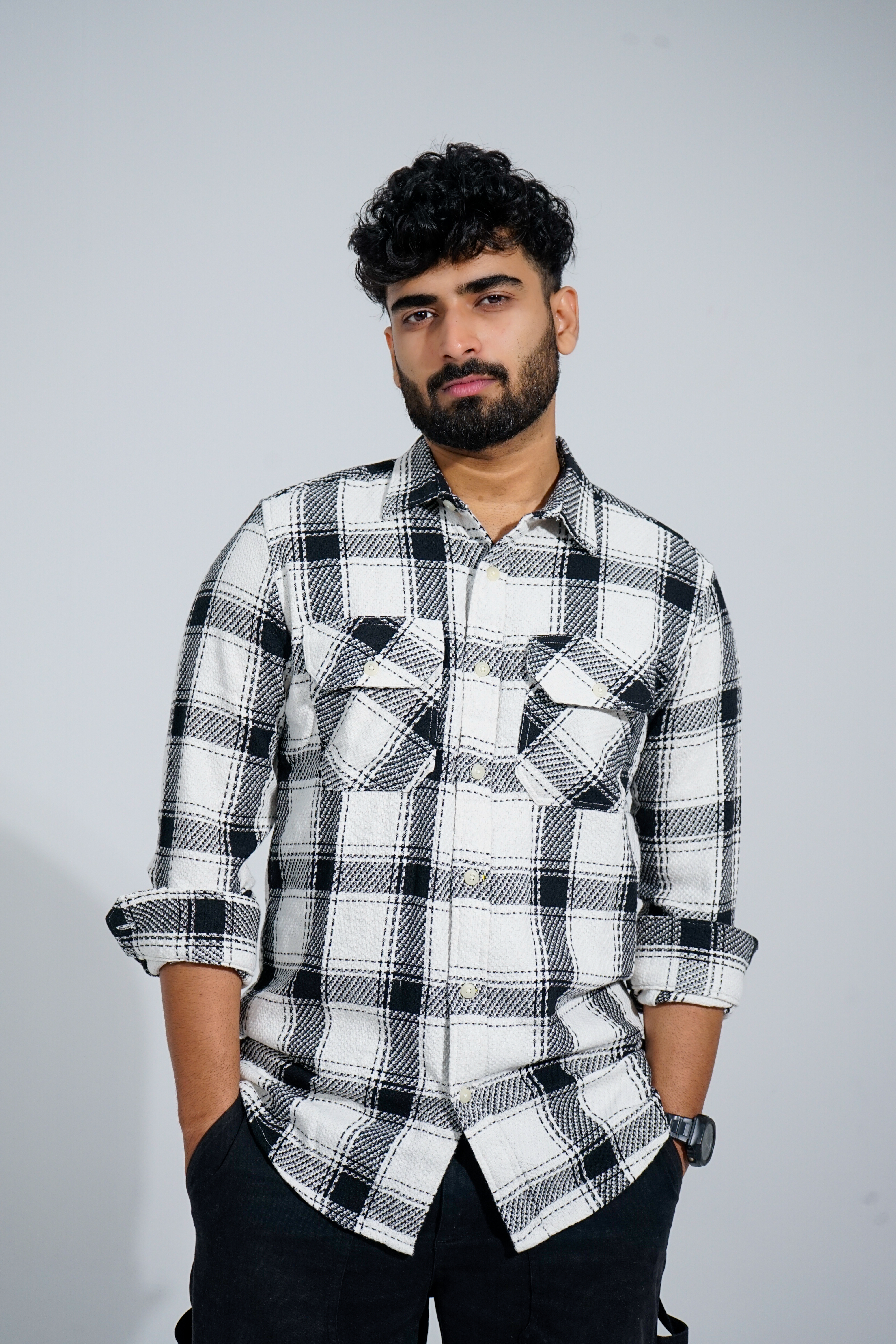 Frosted Peaks Casual Checkered Flannel Shirt – Regular Fit