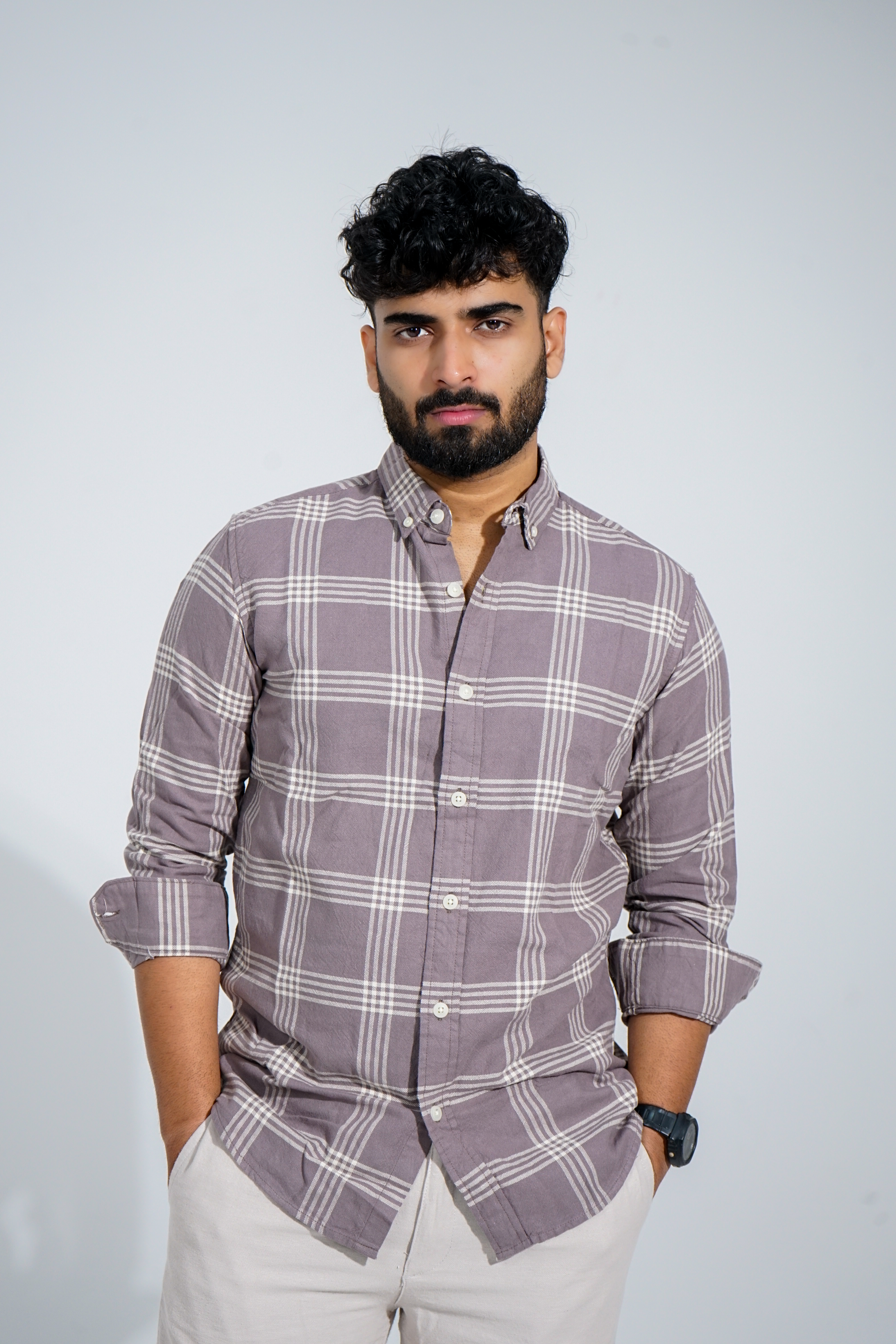 Slate Mist Semi Formal Checkered Shirt