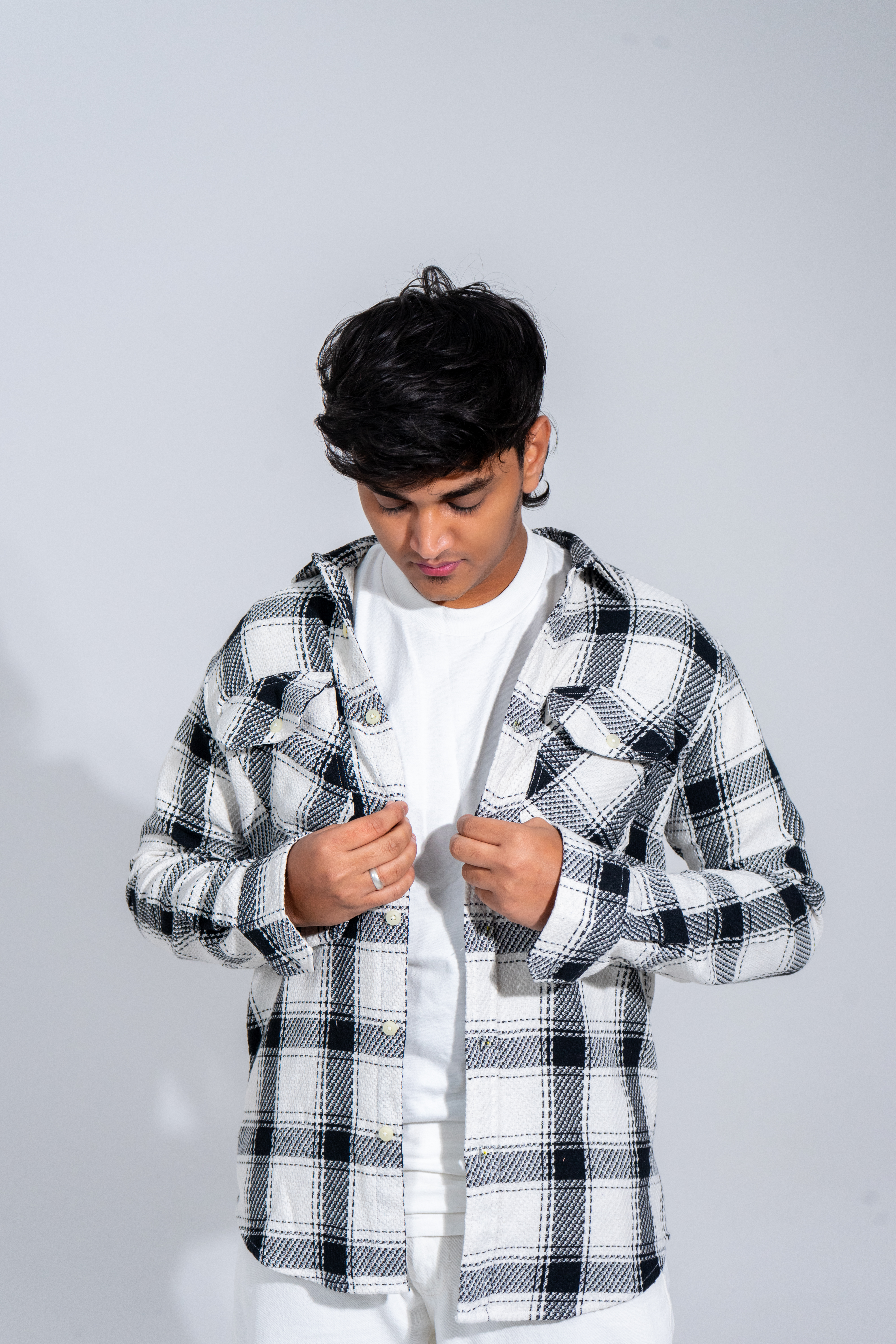 Frosted Peaks Casual Checkered Flannel Shirt – Regular Fit