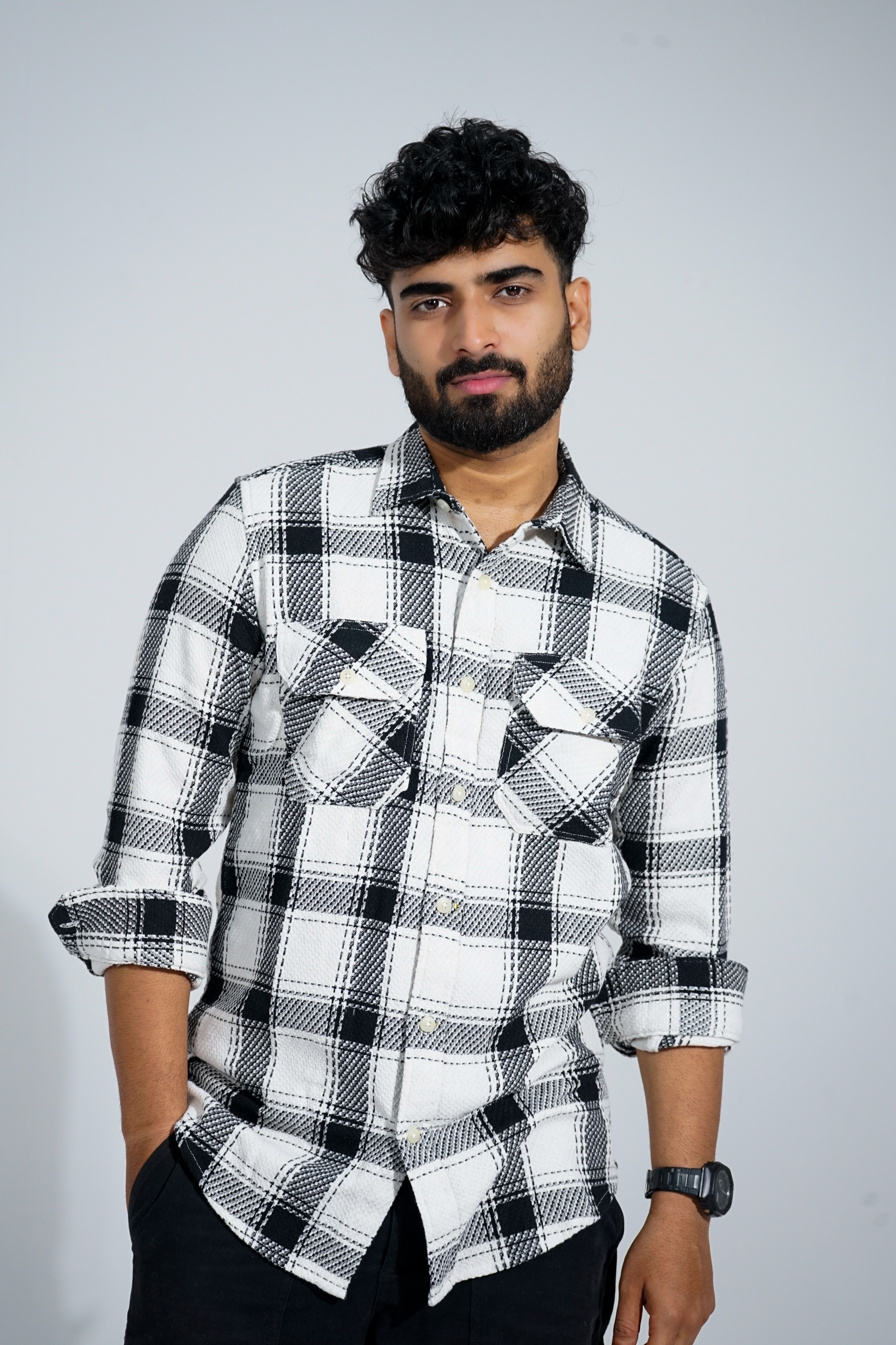 Frosted Peaks Casual Checkered Flannel Shirt – Regular Fit