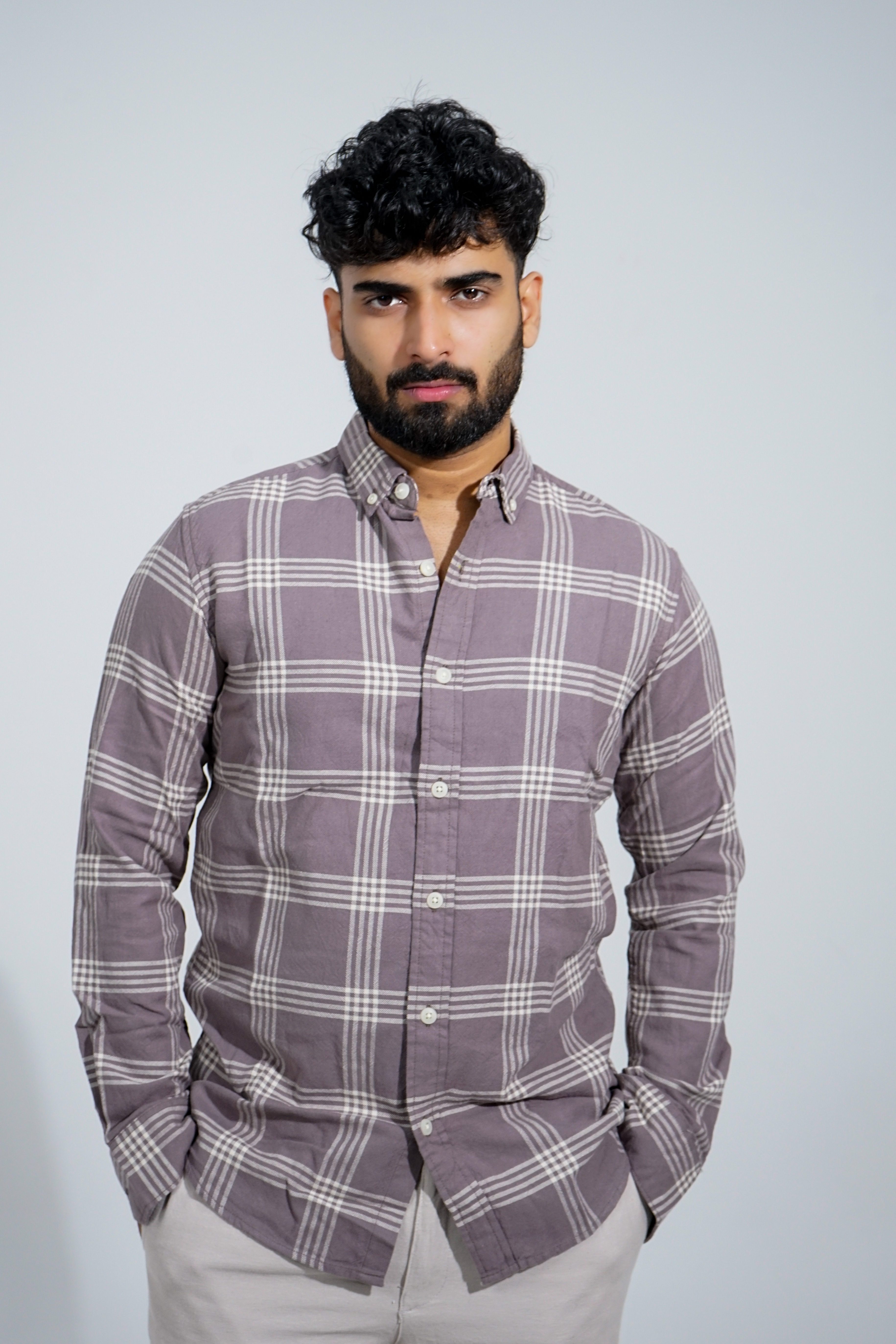 Slate Mist Semi Formal Checkered Shirt