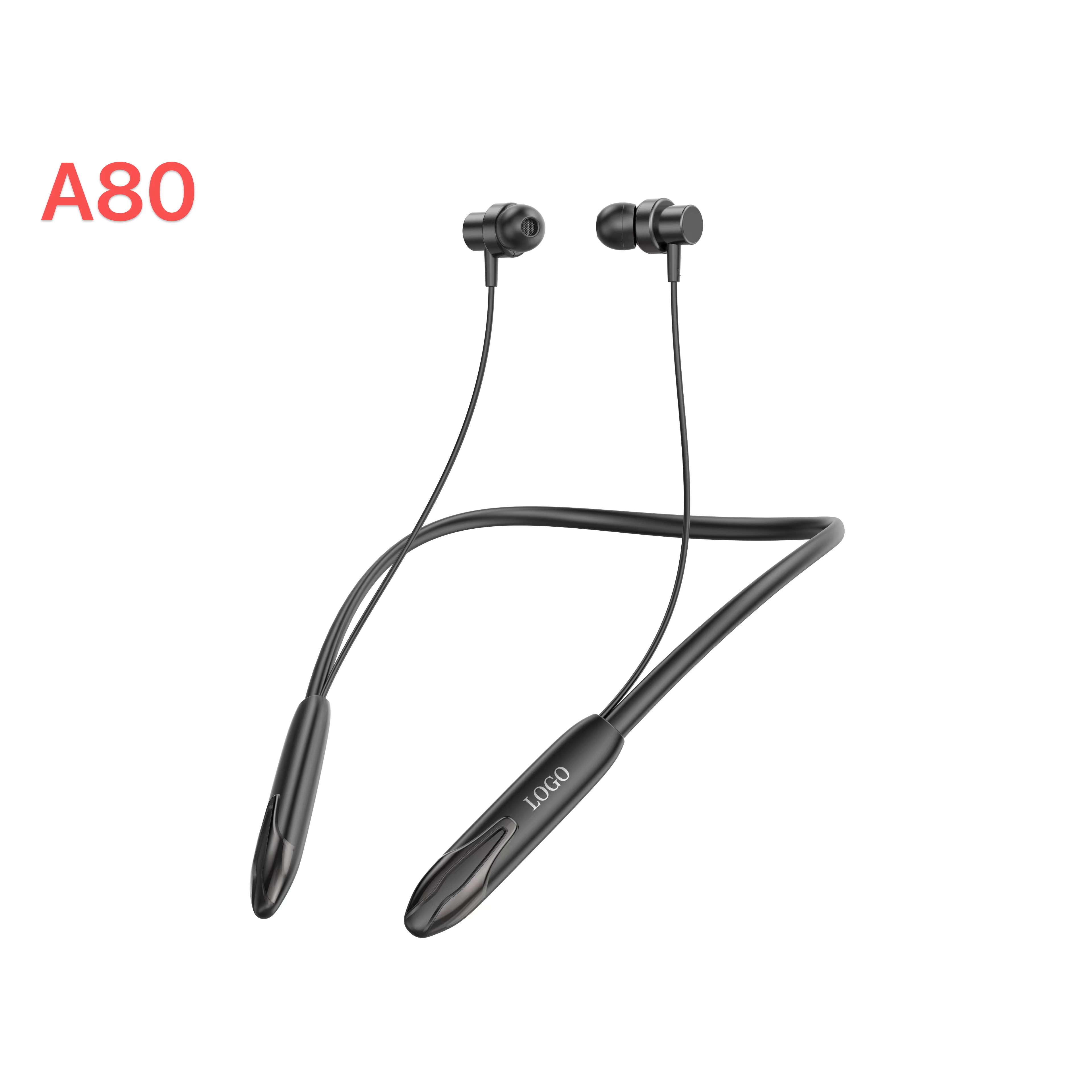 Wireless Bluetooth Neckband Earphones A80