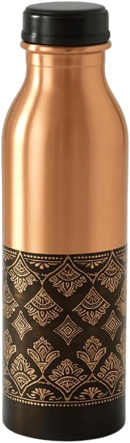 Pure Copper Water Bottle | Seamless Leakproof Water Bottle For Home, Office, Hotel, Travelling and Gifting | Drink More Water and Immediately Reap the Health - 25.3 Oz