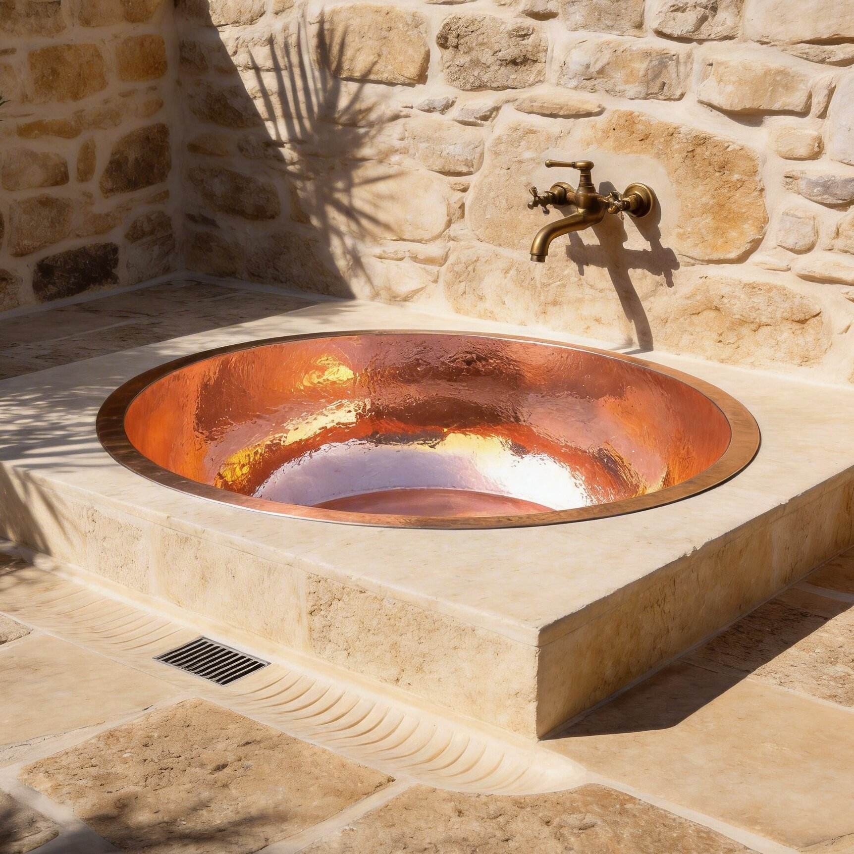 Hammered Copper Freestanding Bathtub – Luxury Vintage Soaking Tub for Rustic Bathroom Décor